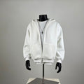 White Oversized Zip-Up Hoodie | Minimalist Streetwear Jacket