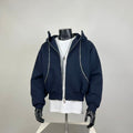 Multi-Zipper Streetwear Hoodie (Navy)
