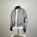 Oversized Cropped Zip-Up Hoodie - Dark Heather Grey Streetwear Sweatshirt