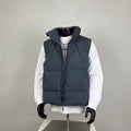 Men's Quilted Puffer Vest – Stand Collar Insulated Winter Gilet in Charcoal