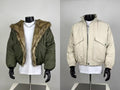Men's Winter Bomber Jackets - Green Fur-Lined & Beige Utility Outerwear