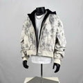 Men's Tie-Dye Cropped Bomber Jacket with Detachable Hood