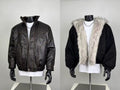 Vintage Faux Leather Jacket & Faux Fur Lined Bomber - Men's Winter Streetwear Set